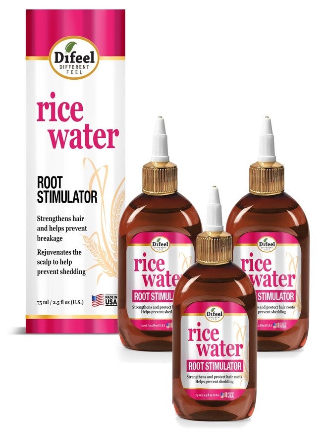 Difeel Rice Water Root Stimulator 2.5 oz. (PACK OF 3) - Strengthens Hair Roots - Image 1