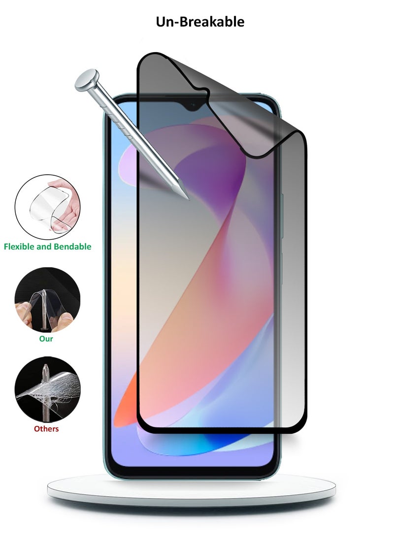 Wtech Honor X6a 4G 2023 Nano Ceramic Privacy Full Glue Full Cover Matte Flexible Screen Protector (MSCNMP) - Clear/Black - Image 4