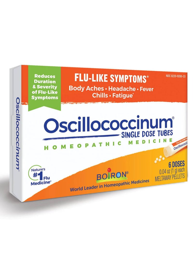 Boiron Oscillococcinum Flu-Like Symptoms 6 Doses 0.04 oz Each  - Image 1