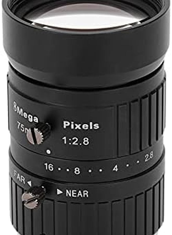 8MP C Mount Industrial Camera Lens 75mm Length 1in Image Format Manual Iris - Image 1