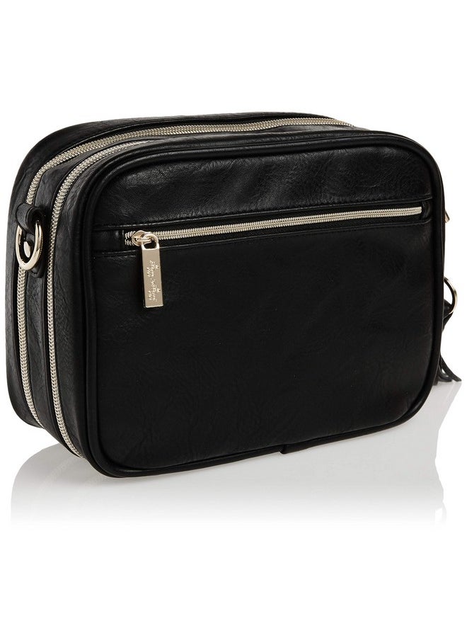 Itzy Ritzy Chelsea + Cole for Itzy Ritzy Crossbody Diaper Bag - Includes 6 Pockets, Changing Pad & Tassel; Black with Sweetheart Print  - Image 1