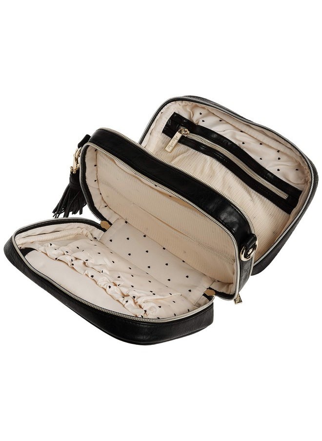 Itzy Ritzy Chelsea + Cole for Itzy Ritzy Crossbody Diaper Bag - Includes 6 Pockets, Changing Pad & Tassel; Black with Sweetheart Print  - Image 4