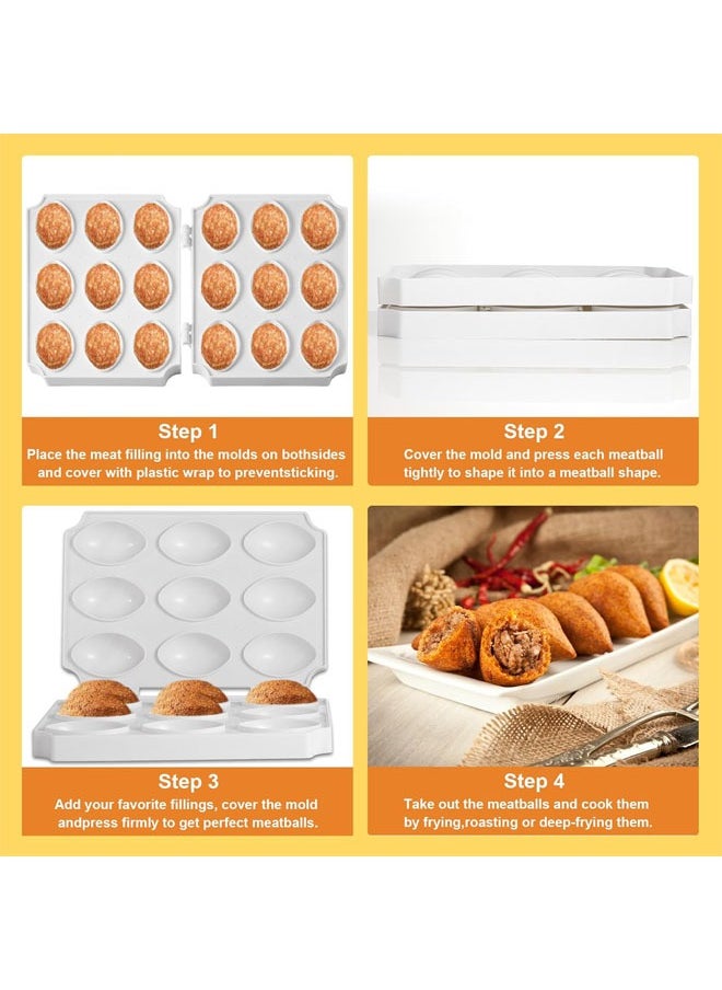 Arabest Meatball Mold, Manual Meatloaf Mould, Meat Filling Cooking Press Tool, Sturdy DIY Meatball Making Tools for Cake Dessert Mold, Homemade Kitchen Cooking Tools, 9 Grids  - Image 4