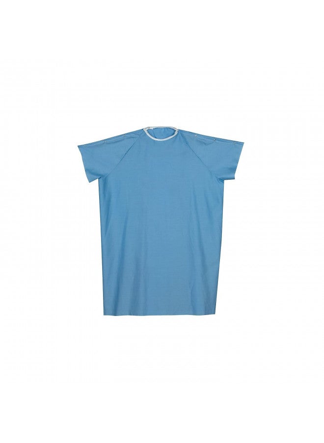 DMI ثوب مريض مستشفى DMI للنساء أو الرجال، بأزرار خلفية وكتفية، بطول 36 بوصة، أزرق