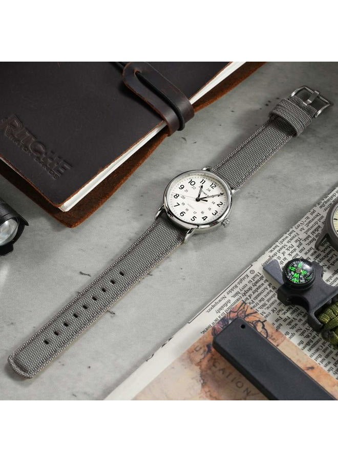 Ritche Sailcloth Watch Band Quick Release Watch Strap Compatible with Timex/Seiko/Fossil/Citizen Watch Bands for Men Women, 20mm, Sailcloth, no gemstone - Image 2