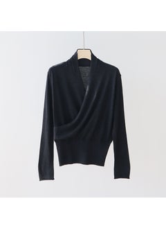 Generic High-waisted V-neck Wool-blend Slimming Pullover Sweater Womens Autumn/winter Knitted Top Long Sleeve Niche Design Sensibility Apricot  - Image 3
