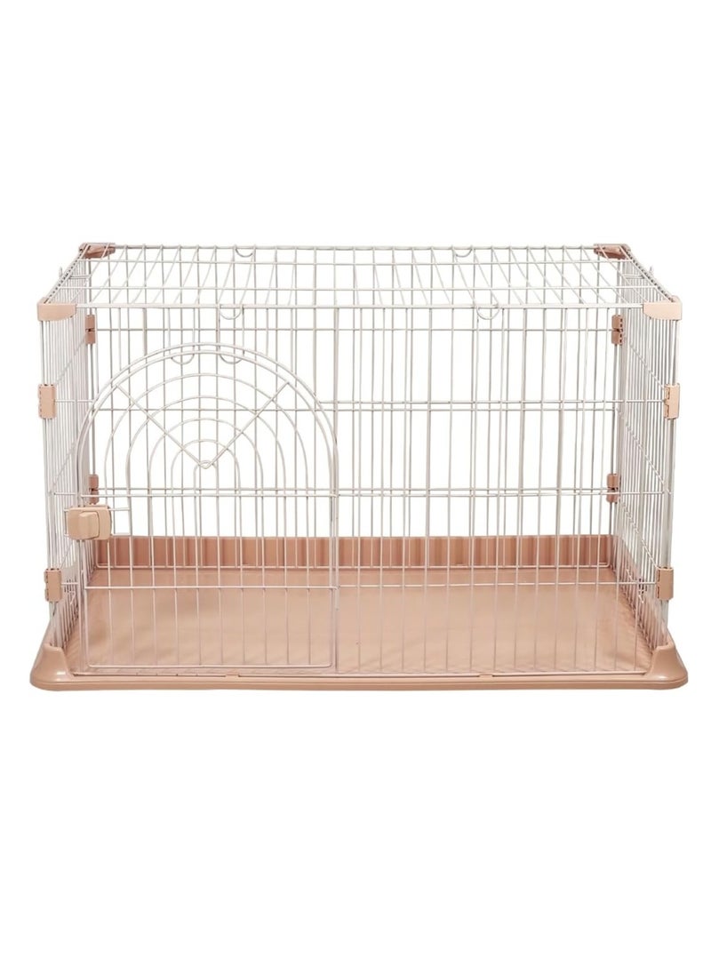 NNC PETS Cat cage with Metal Wire, Base widening buckle and door with push-pull switch, Single Layer, Indoor & Outdoor Cat Cage, Suitable for Multiple Cats, Foldable Cage and Easy to Assemble (Color: Pink)  - Image 1