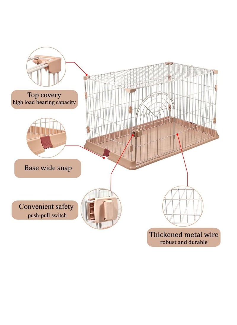NNC PETS Cat cage with Metal Wire, Base widening buckle and door with push-pull switch, Single Layer, Indoor & Outdoor Cat Cage, Suitable for Multiple Cats, Foldable Cage and Easy to Assemble (Color: Pink)  - Image 3