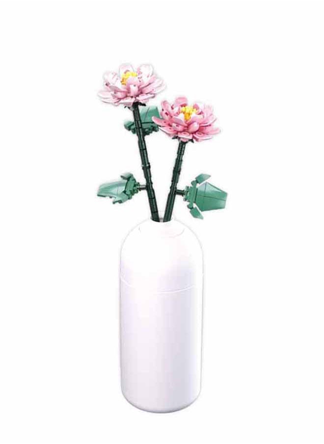 Sluban - Flower Vase Building Kit - A Unique Flower Container With 216  Piece And Flowers Peonies - Image 1