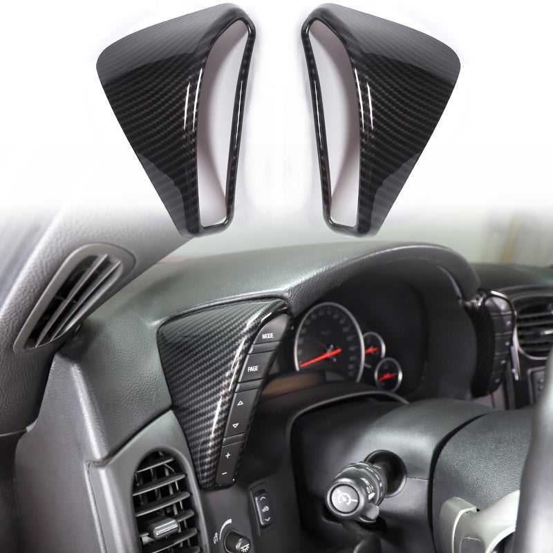 Dashboard Button Cover Trim Compatible with Chevy Corvette C6 20052013 Speedometer Bezel Cover Trim Frame Interior Accessories Carbon Fiber Pattern
