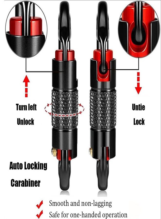 CTrowelpro 25KN Carabiner Heavy Duty, Auto Locking Carabiners Clips, 6PCS Black Carabiner for Swing, pet Traction,3.93 Inch D Shaped, Large Size - Image 4