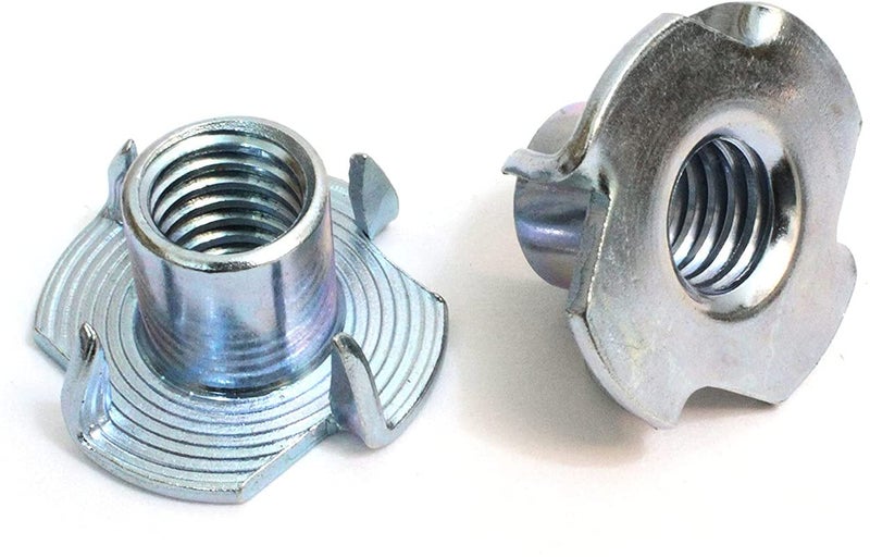 Rpi shop Rpi shop M6 X 10mm Tee Nut Four Claws Furniture Nut Wood TNut Zinc Plated Pack of 10 Pcs  - Image 1