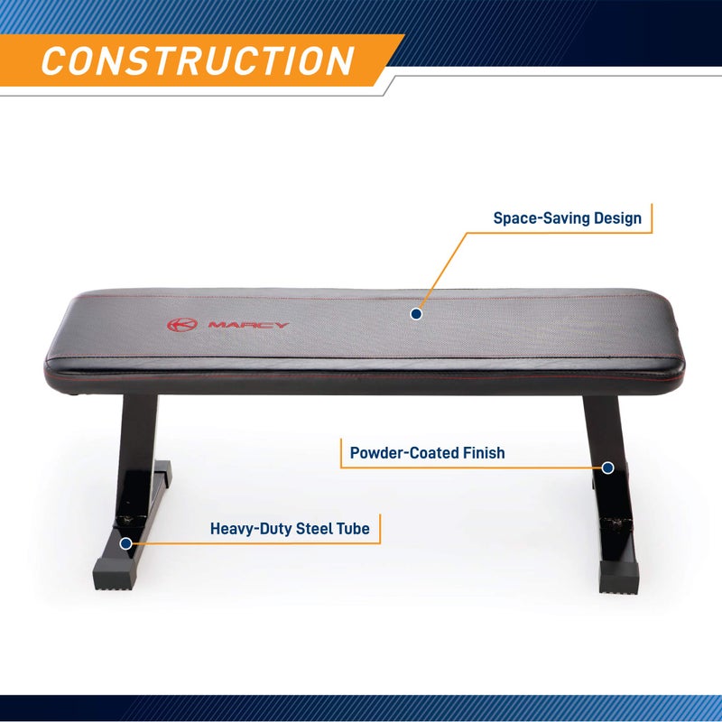Marcy Flat Utility 600 lbs Capacity Weight Bench for Weight Training and Ab Exercises SB-315 , Black - Image 4