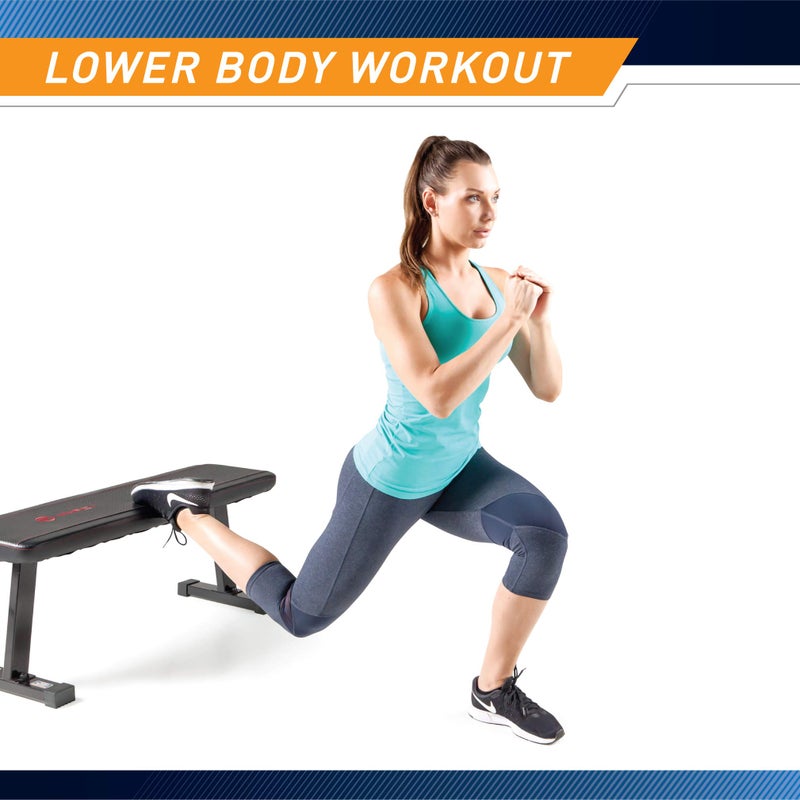 Marcy Flat Utility 600 lbs Capacity Weight Bench for Weight Training and Ab Exercises SB-315 , Black - Image 5
