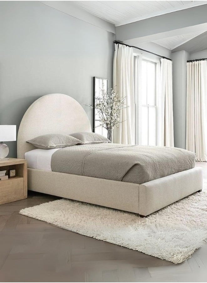 Bed and Mattress Zone Luna Upholstered Emporium Bed 200x150 Queen Size Beige Color 