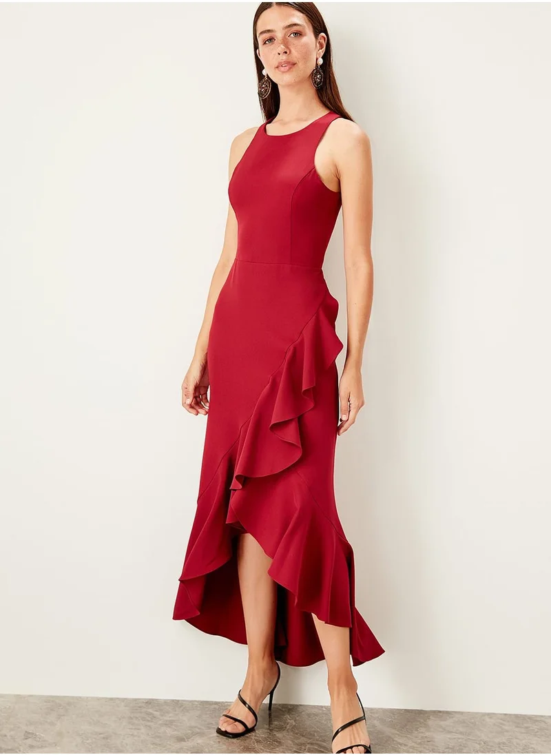 ترينديول Plum Flywheel Detailed Dress