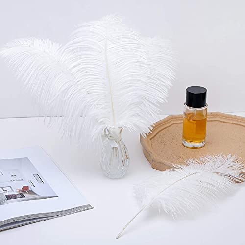 Ballinger 24pcs Natural White Ostrich Feathers 10-12inch (25-30cm) for Wedding Party Centerpieces，Flower Arrangement and Home Decoration. - Image 5