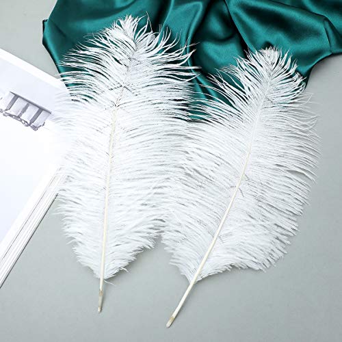 Ballinger 24pcs Natural White Ostrich Feathers 10-12inch (25-30cm) for Wedding Party Centerpieces，Flower Arrangement and Home Decoration. - Image 4