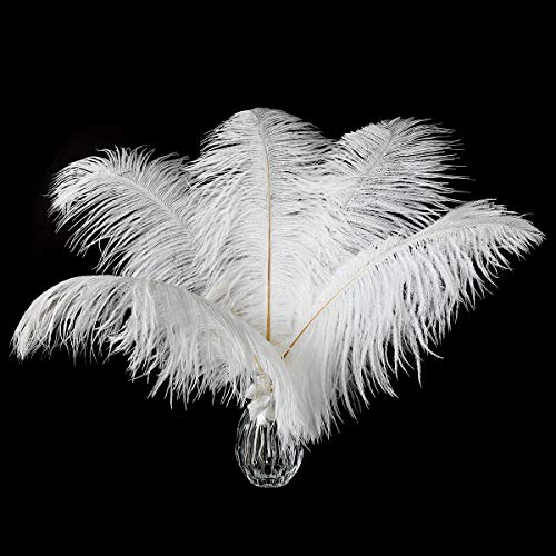 Ballinger 24pcs Natural White Ostrich Feathers 10-12inch (25-30cm) for Wedding Party Centerpieces，Flower Arrangement and Home Decoration. - Image 1