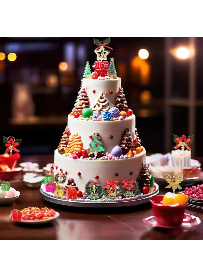 شركة ذي بي زي زينة كعكة عيد الميلاد - زينة العطلات - زينة الكعك - زينة سانتا ورجل الثلج - زينة شجرة عيد الميلاد (زينة كعكة إكليل عيد الميلاد والجرس - 14 قطعة) - Image 4