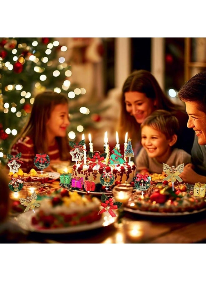 شركة ذي بي زي زينة كعكة عيد الميلاد - زينة العطلات - زينة الكعك - زينة سانتا ورجل الثلج - زينة شجرة عيد الميلاد (زينة كعكة إكليل عيد الميلاد والجرس - 14 قطعة) - Image 3