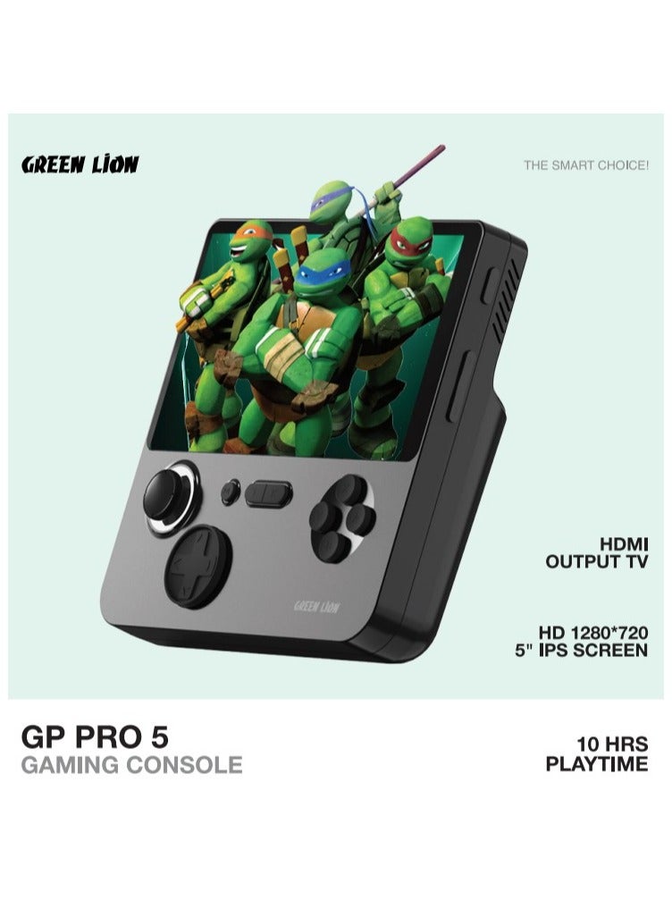 GP PRO 5 E5 Handled Game Console / 22W Fast Charging / 1GB Ram / 64GB Storage / Holding Bracket / HDMI Output Tv / 10Hours Play Time / Bidirectional Charging / TF Card 256GB max / Type-C Port