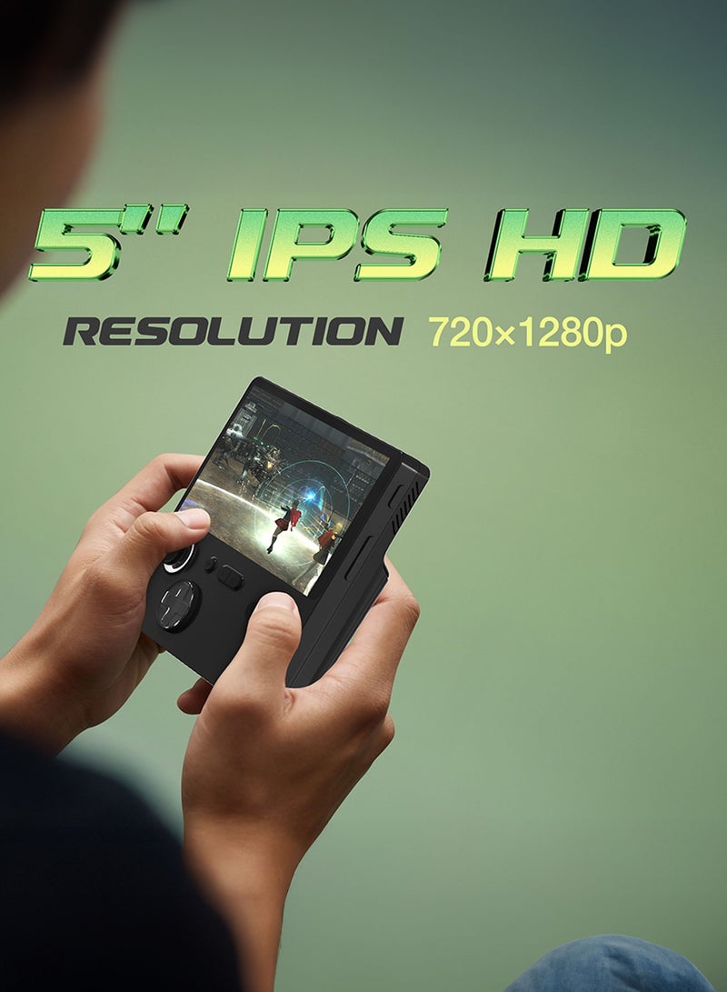 GREEN LION GP PRO 5 E5 Handheld Game Console / 22W Fast Charging / 1GB Ram / 64GB Storage / Holding Bracket / HDMI Output Tv / 10Hours Play Time / Bidirectional Charging / TF Card 256GB max / Type-C Port - Black - Image 5