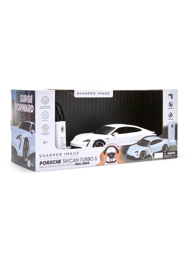 Sharper Image Officially Licensed Porsche Real Drive Steering Remote Control Electric Car, Working LED Lights & USB-C Charging Station Ideal Gift for Kids 6+ Years Collectible RC Toys - Image 1
