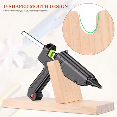 NUOBESTY Hot Glue Holder Stand for DIY Crafts - Portable Wood Rack for Glue Applicator Wooden Shelf Storage Stand for Fixing and Crafting 7.87x3.14x0.59in - Image 3