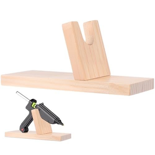 NUOBESTY Hot Glue Holder Stand for DIY Crafts - Portable Wood Rack for Glue Applicator Wooden Shelf Storage Stand for Fixing and Crafting 7.87x3.14x0.59in - Image 1