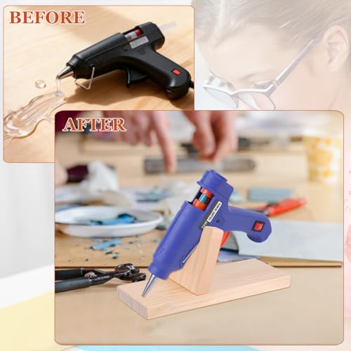 NUOBESTY Hot Glue Holder Stand for DIY Crafts - Portable Wood Rack for Glue Applicator Wooden Shelf Storage Stand for Fixing and Crafting 7.87x3.14x0.59in - Image 5