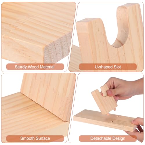 NUOBESTY Hot Glue Holder Stand for DIY Crafts - Portable Wood Rack for Glue Applicator Wooden Shelf Storage Stand for Fixing and Crafting 7.87x3.14x0.59in - Image 4