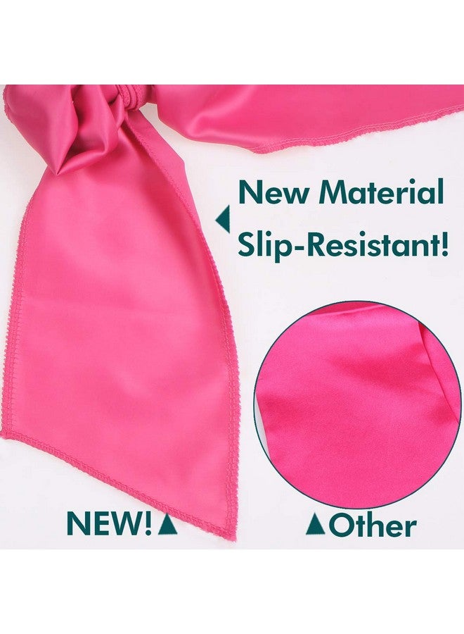 إكستريند قطعة وشاح حافة لوضع الشعر المستعار وشاح حافة عصري لشعر مستعار أمامي من الدانتيل 58 بوصة عصابة رأس نسائية ناعمة من الساتان لوضع المكياج لف الشعر غير القابل للانزلاق قبضة الشعر المستعار (قطعة واحدة وردية # + قطعة واحدة سوداء #) - Image 5