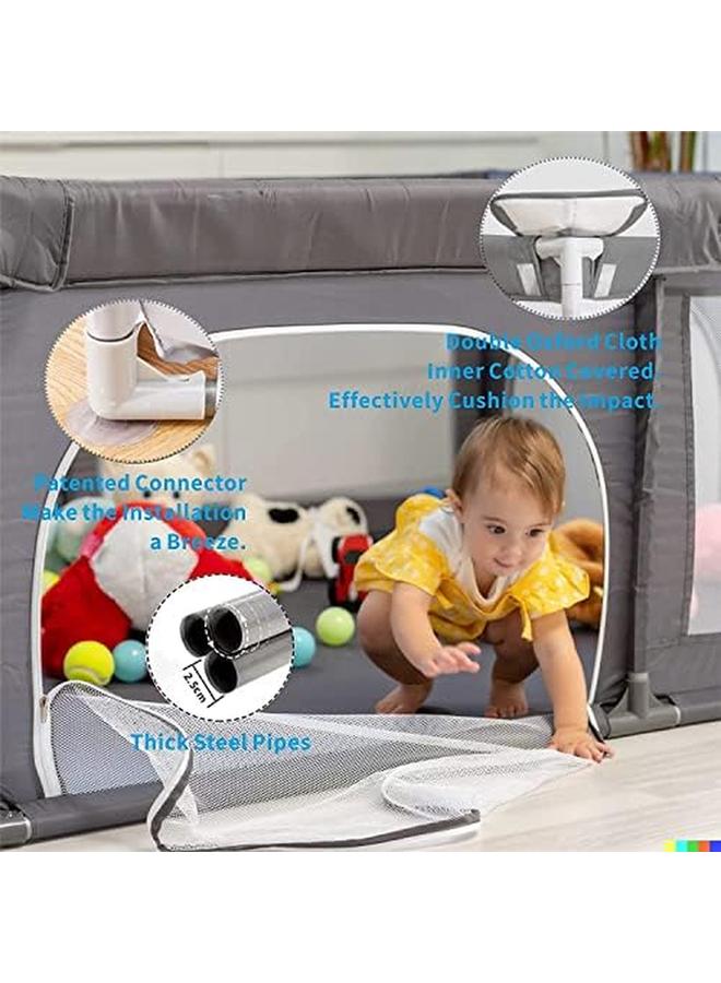SKY-TOUCH Baby Playpen Extra Large Playpen For Babies Kids Safe Play Center For Babies With Breathable Mesh And Zipper Door，And Toddlers Gives Mommy A Break 200×200Cm - Image 3