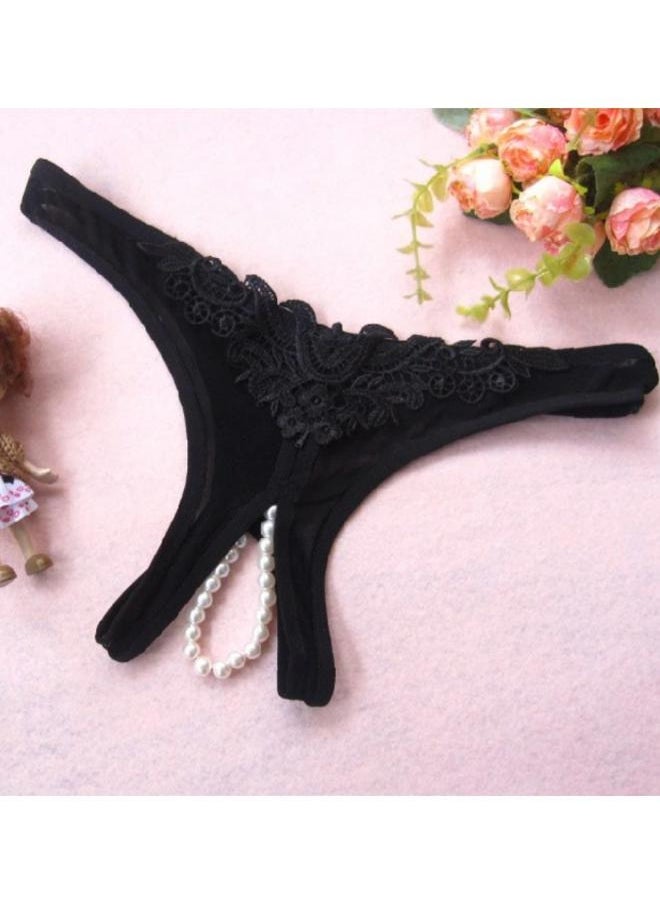 Fashion Women Underwear Cutout Pearl Lace Butterfly G-String Thong No: 2008  - Image 1