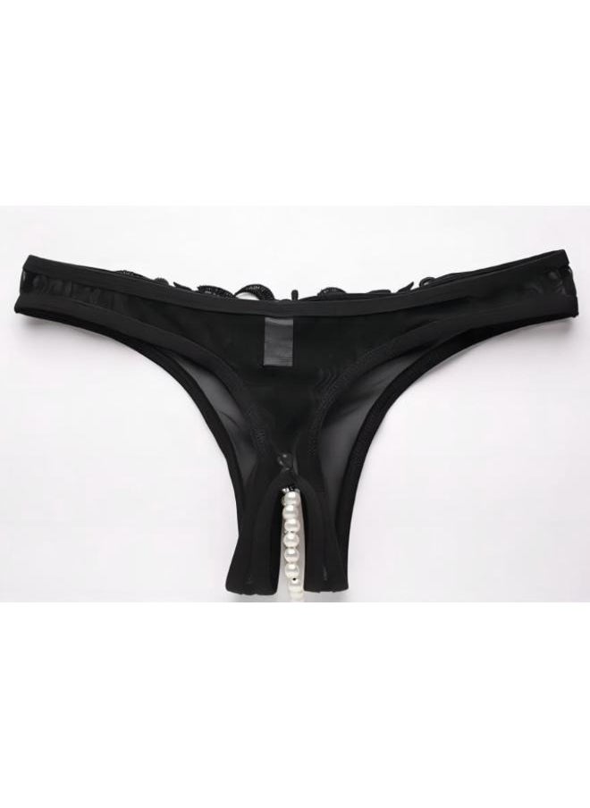 Fashion Women Underwear Cutout Pearl Lace Butterfly G-String Thong No: 2008  - Image 2