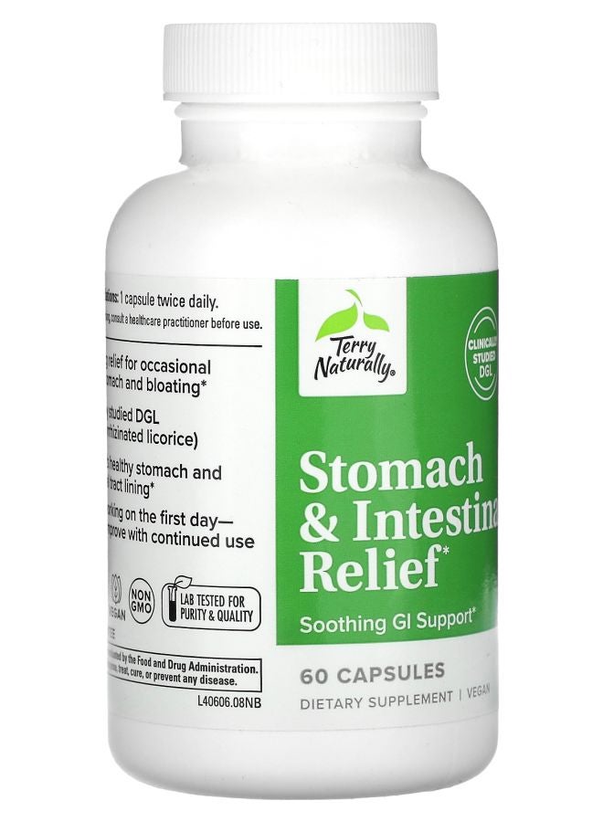Terry Naturally Stomach & Intestinal Relief 60 Capsules (75 mg per Capsule) - Image 2