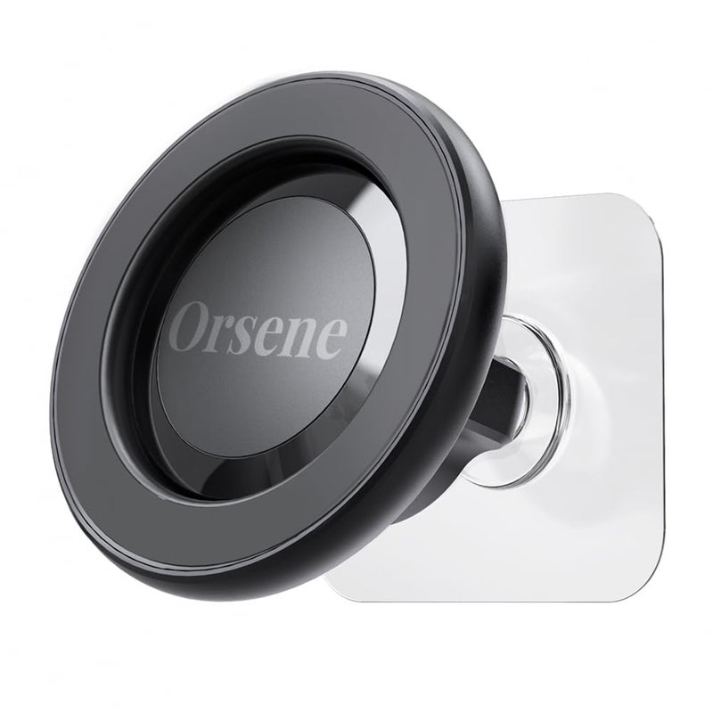 Orsene for MagSafe Wall Mount Magnetic Phone Holder Includes All Smartphone Compatible Rings (Self-Adhesive), 360 Degree Free Rotation, Shower Mirror,Bathroom,Kitchen (Black) - Image 1