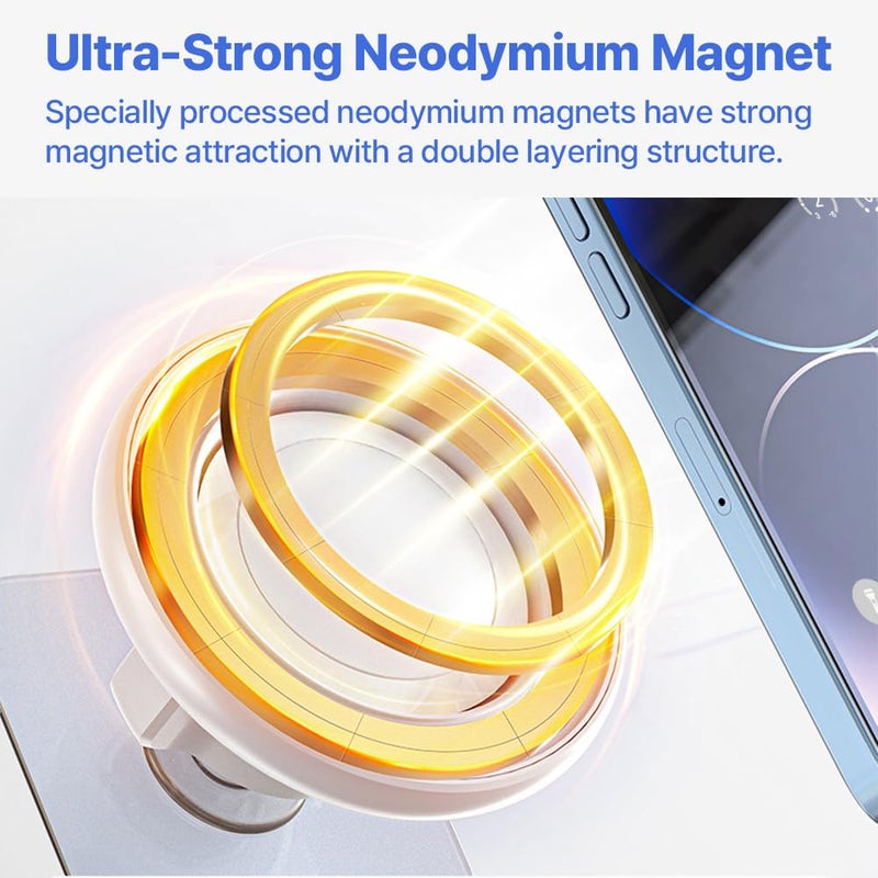 Orsene for MagSafe Wall Mount Magnetic Phone Holder Includes All Smartphone Compatible Rings (Self-Adhesive), 360 Degree Free Rotation, Shower Mirror,Bathroom,Kitchen (Black) - Image 3