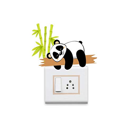 Sticker Yard StickersYard Cute Panda Switch Board Sticker, Switch Stickers, Wall Stickers, Light Switch Sticker Set of 6 - Image 2