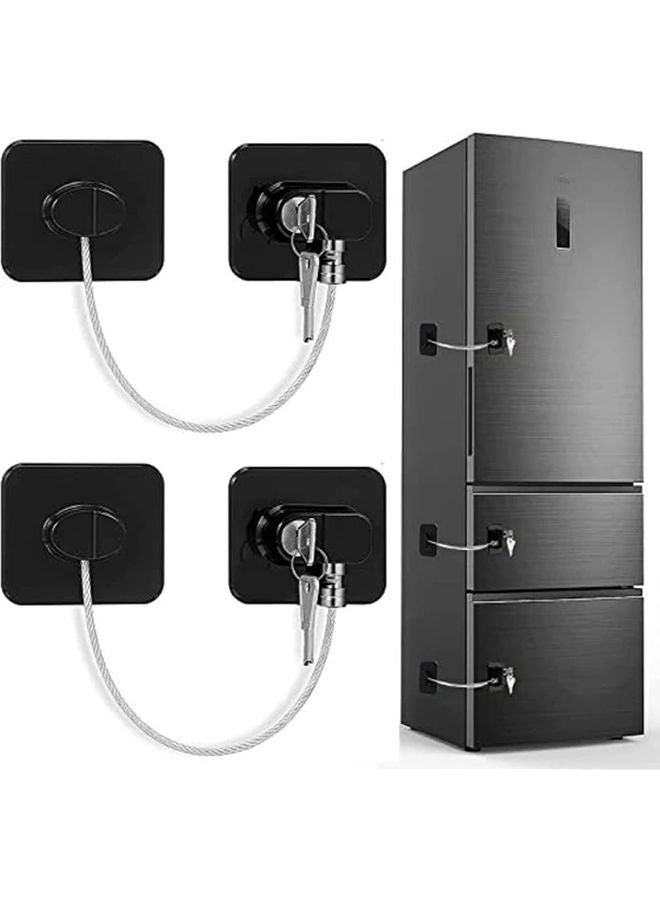 Black Keyed Security Lock ABS Resin Cabinet Window Refrigerator Protection - Image 5