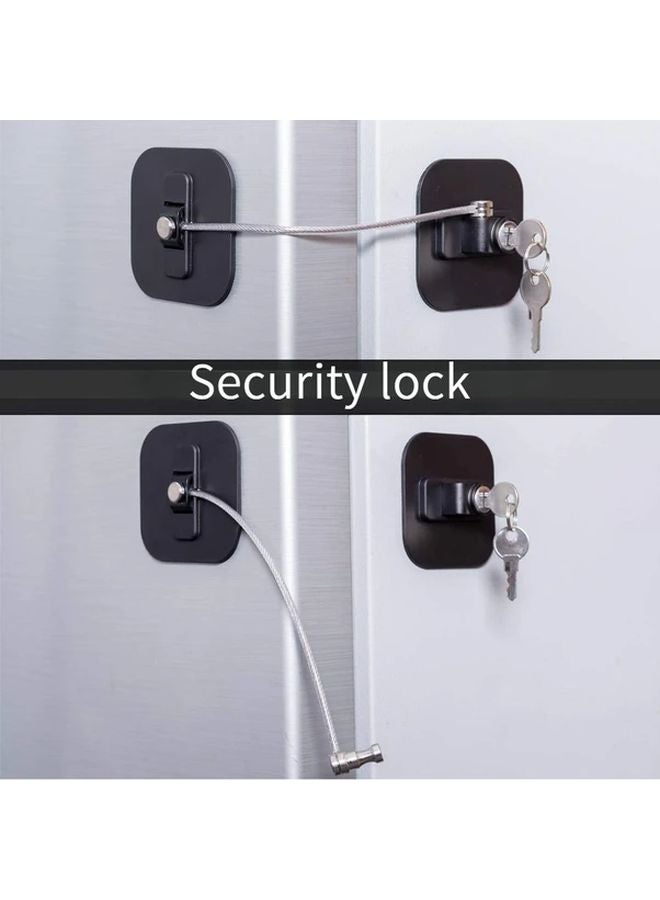 Black Keyed Security Lock ABS Resin Cabinet Window Refrigerator Protection - Image 2
