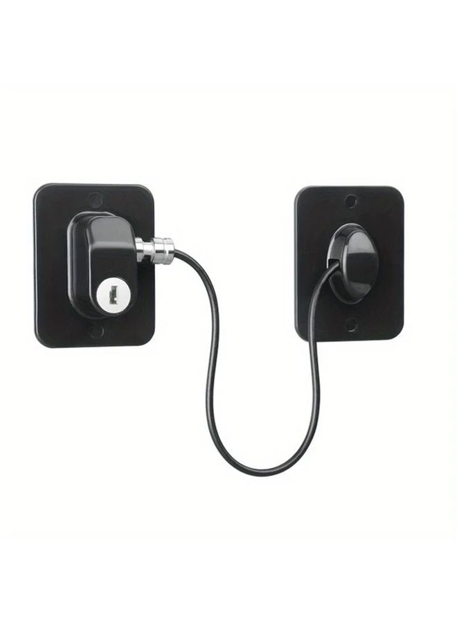 Black Keyed Security Lock ABS Resin Cabinet Window Refrigerator Protection - Image 4