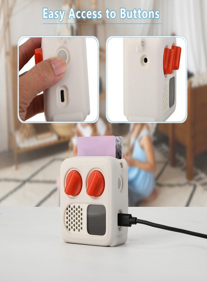 TXesign Silicone Case Cover for Yoto Mini (2024 Edition), TXEsign Travel Carrying Case with Adjustable Shoulder Strap Protective Cover for Yoto Mini Player (White Smoke) - Image 2