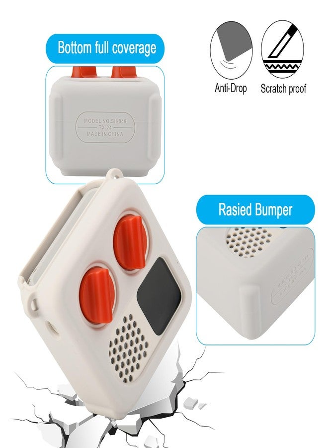 TXesign Silicone Case Cover for Yoto Mini (2024 Edition), TXEsign Travel Carrying Case with Adjustable Shoulder Strap Protective Cover for Yoto Mini Player (White Smoke) - Image 3