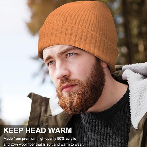 NORTHWIND Ribbed Winter Cap for Men and Women, Beanie Woolen Cap for Women, Winter Wear, Beanie Cap for Men, Woolen Cap for Man (Orange) - Image 2
