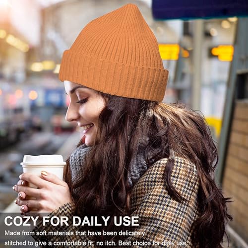 NORTHWIND Ribbed Winter Cap for Men and Women, Beanie Woolen Cap for Women, Winter Wear, Beanie Cap for Men, Woolen Cap for Man (Orange) - Image 3