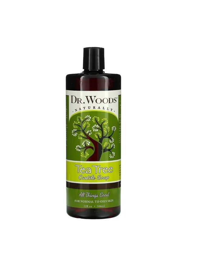 د.وودز Tea Tree Castile Soap 32 fl oz 946 ml - Image 1