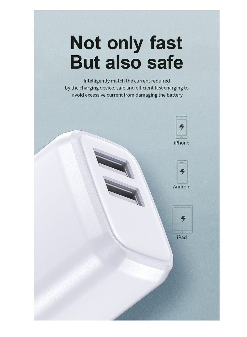 سيلي Dual Port USB-A Charger, Super Compact Wall Charger, Turbo Charge 2.4A Output UK & US PIN for iPhone 14/13 Ipad Ipod Samsung Oneplus Xiaomi Huawei and More - Image 3