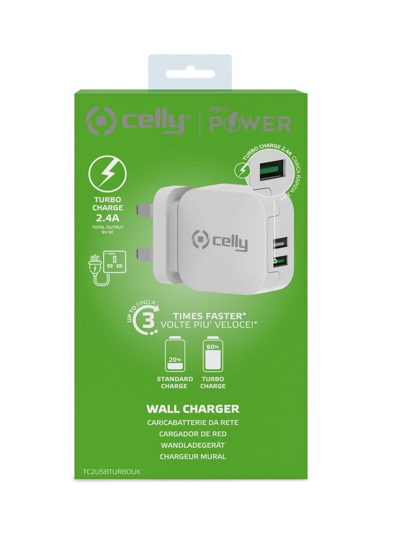 سيلي Dual Port USB-A Charger, Super Compact Wall Charger, Turbo Charge 2.4A Output UK & US PIN for iPhone 14/13 Ipad Ipod Samsung Oneplus Xiaomi Huawei and More - Image 5